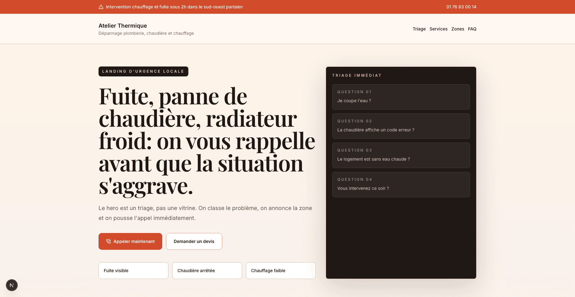 Aperçu de Template Plombier Chauffagiste